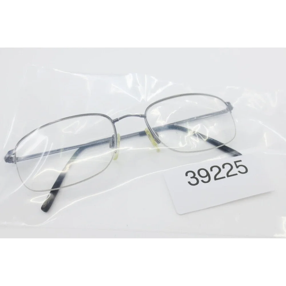Ti-Flex T1506 Gunmetal Semi Rimless Eyeglasses Frames 54-19-140 Rectangular Mens